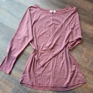 Mauve Long Sleeve Wide Cuff Boat Neckline XL